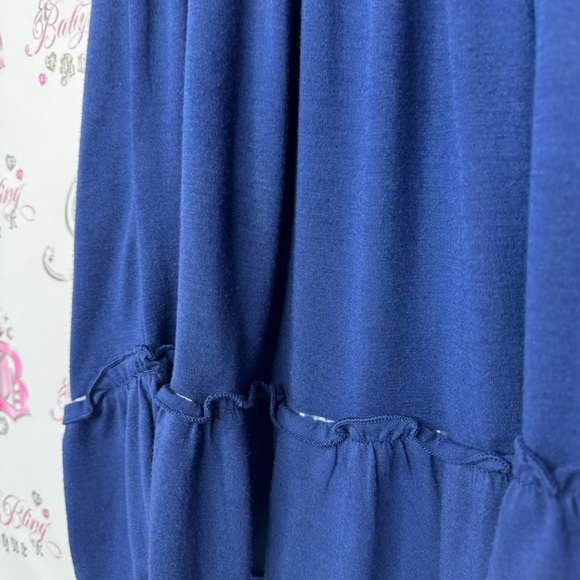 Pretty good dress milkmaid ruffle frilly bottom puff sleeves navy blue cute y2k - Picture 8 of 12